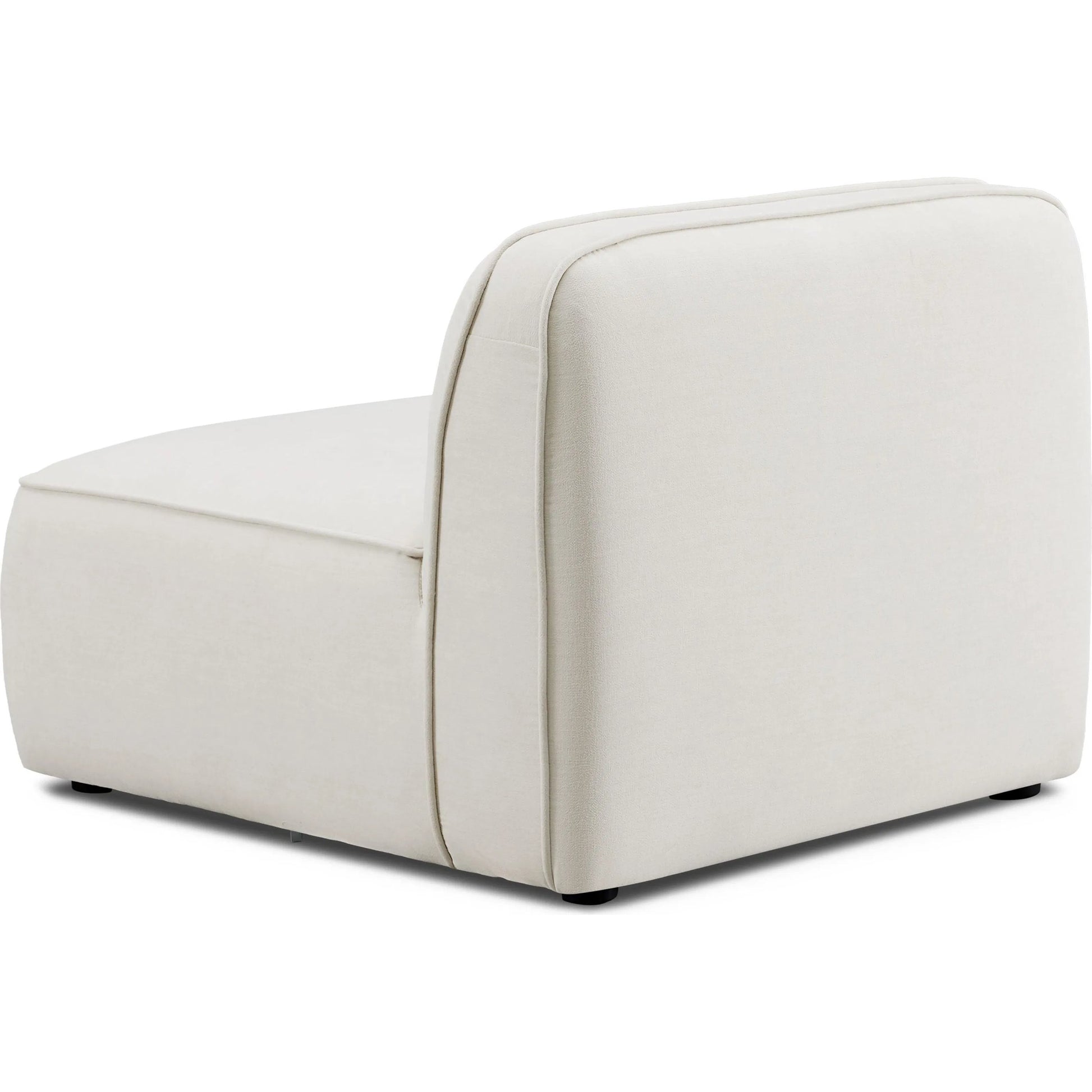 Travie Upcycled Linen Armless Chair by TOV Furniture in sand. Made from plywood, recycled fabric, wood in a transitional style.