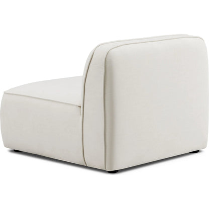 Travie Upcycled Linen Armless Chair by TOV Furniture in sand. Made from plywood, recycled fabric, wood in a transitional style.