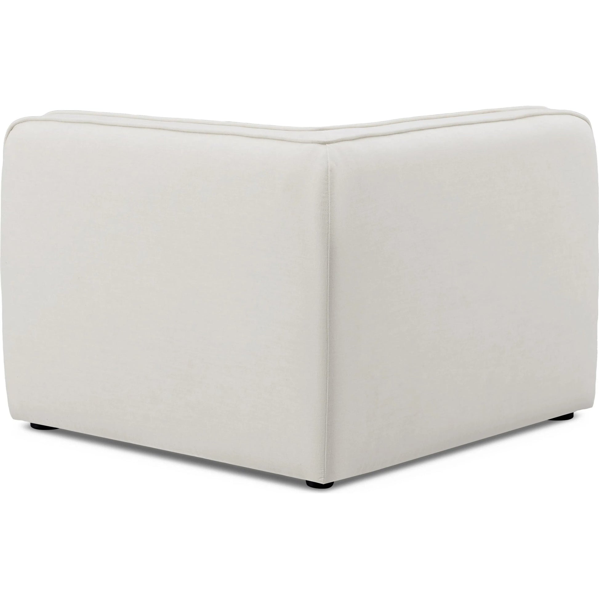 Travie Upcycled Linen Corner Chair by TOV Furniture in sand. Made from plywood, recycled fabric, wood in a transitional style.