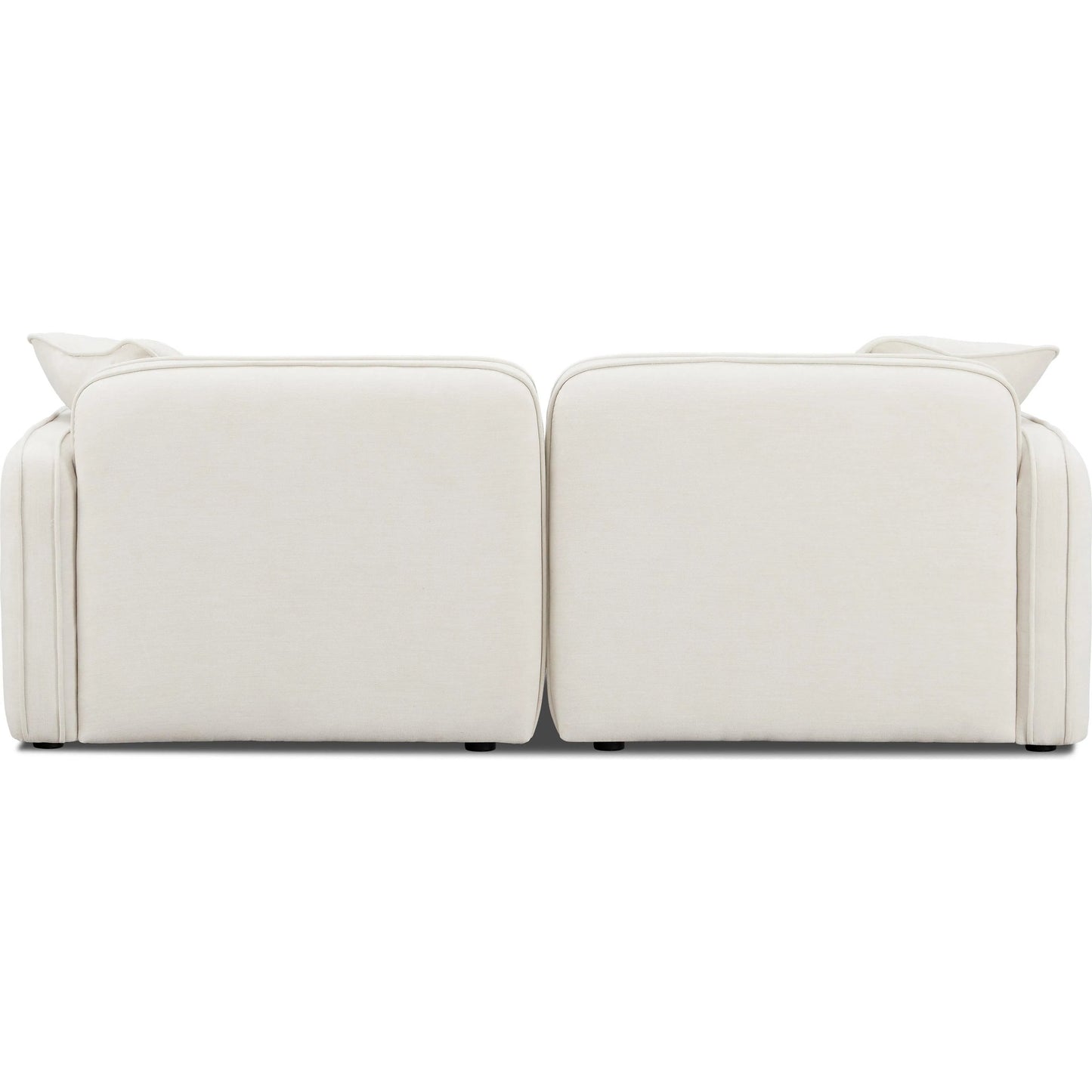 003 SI-2356395 | Additional Silo | Travie Upcycled Linen Modular Loveseat by TOV Furniture in sand. Made from plywood, recycled fabric, wood in a transitional style.