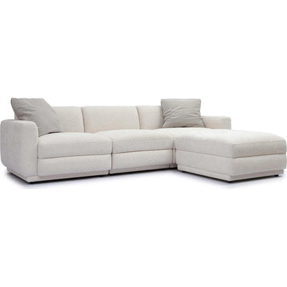 Perry Chenille Modular Sectional by TOV Furniture in cream. Made from chenille, plywood, wood in a transitional style.