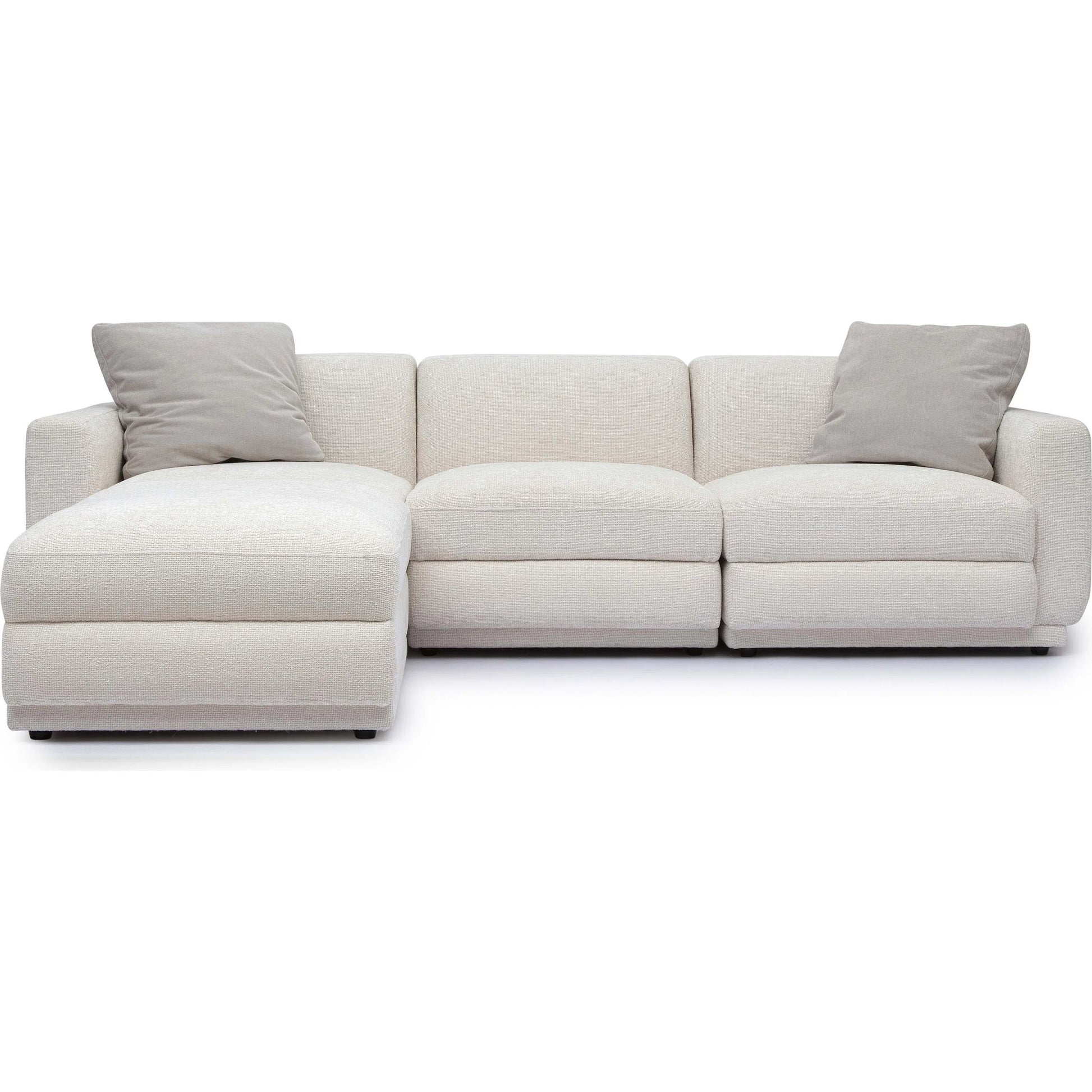 Perry Chenille Modular Sectional by TOV Furniture in cream. Made from chenille, plywood, wood in a transitional style.