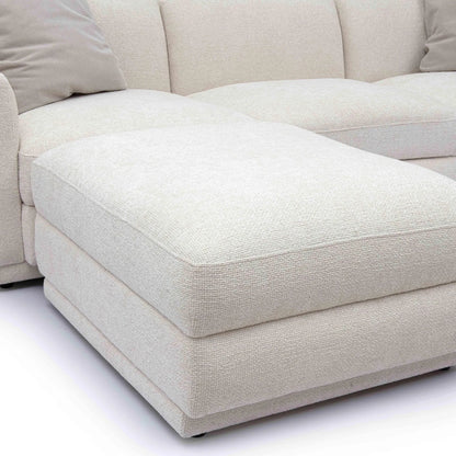 Perry Chenille Modular Sectional by TOV Furniture in cream. Made from chenille, plywood, wood in a transitional style.
