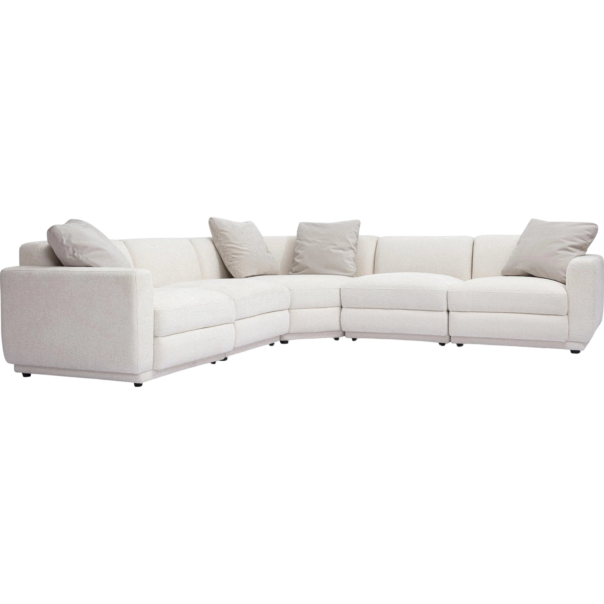 Perry Chenille Modular L-Sectional by TOV Furniture in cream. Made from chenille, plywood, wood in a transitional style.