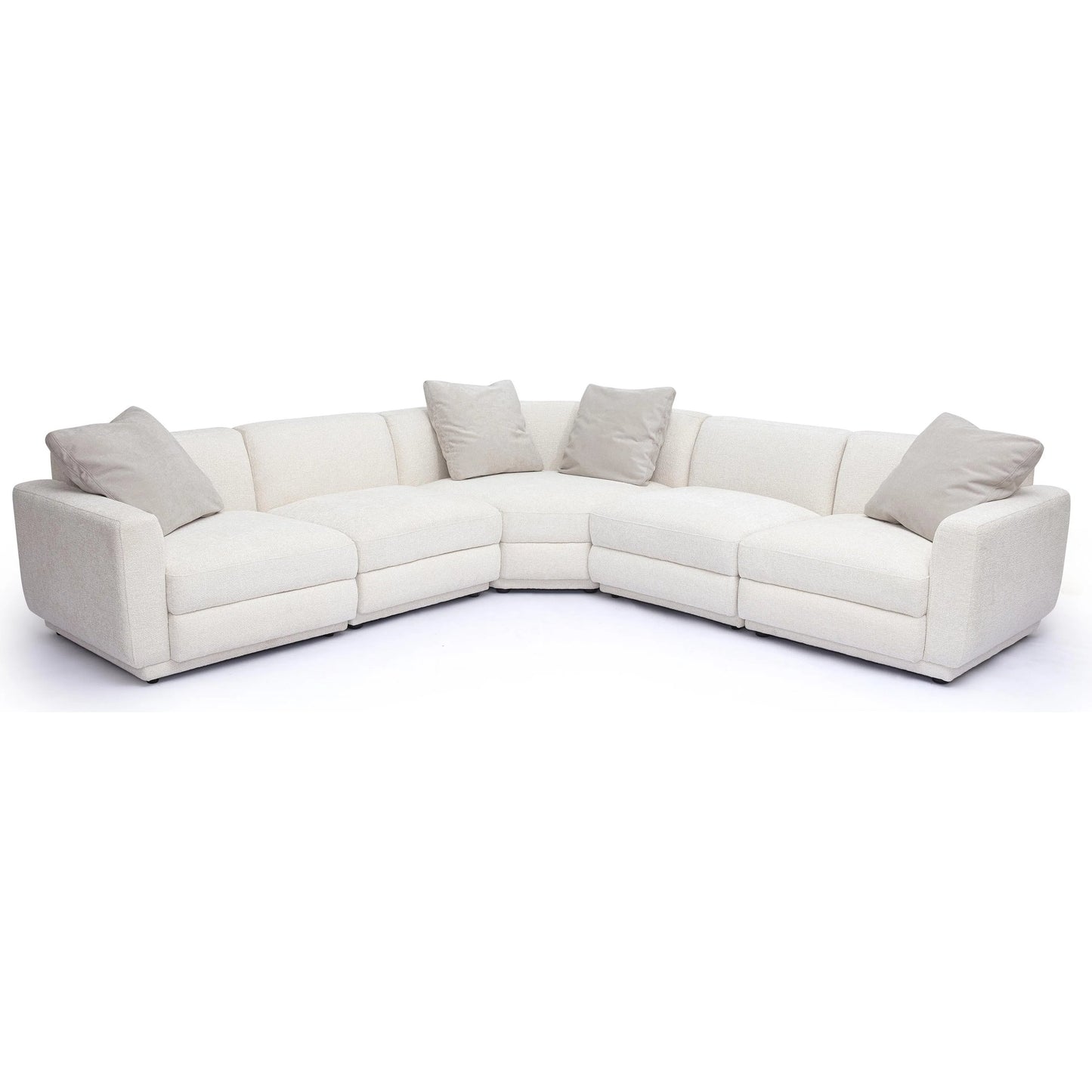 003 SI-2356336 | Additional Silo | Perry Chenille Modular L-Sectional by TOV Furniture in cream. Made from chenille, plywood, wood in a transitional style.