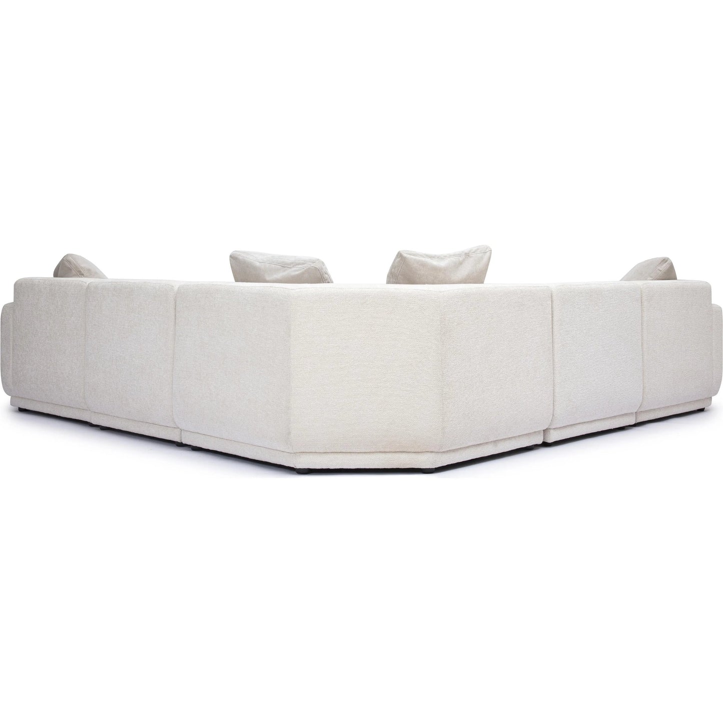 004 SI-2356336 | Additional Silo | Perry Chenille Modular L-Sectional by TOV Furniture in cream. Made from chenille, plywood, wood in a transitional style.