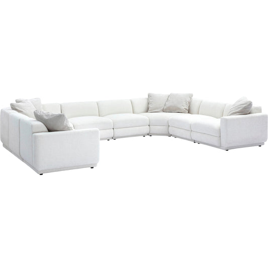 001 SI-2356344 | Primary Silo | Perry Chenille Modular Large U-Sectional by TOV Furniture in cream. Made from chenille, plywood, wood in a transitional style.