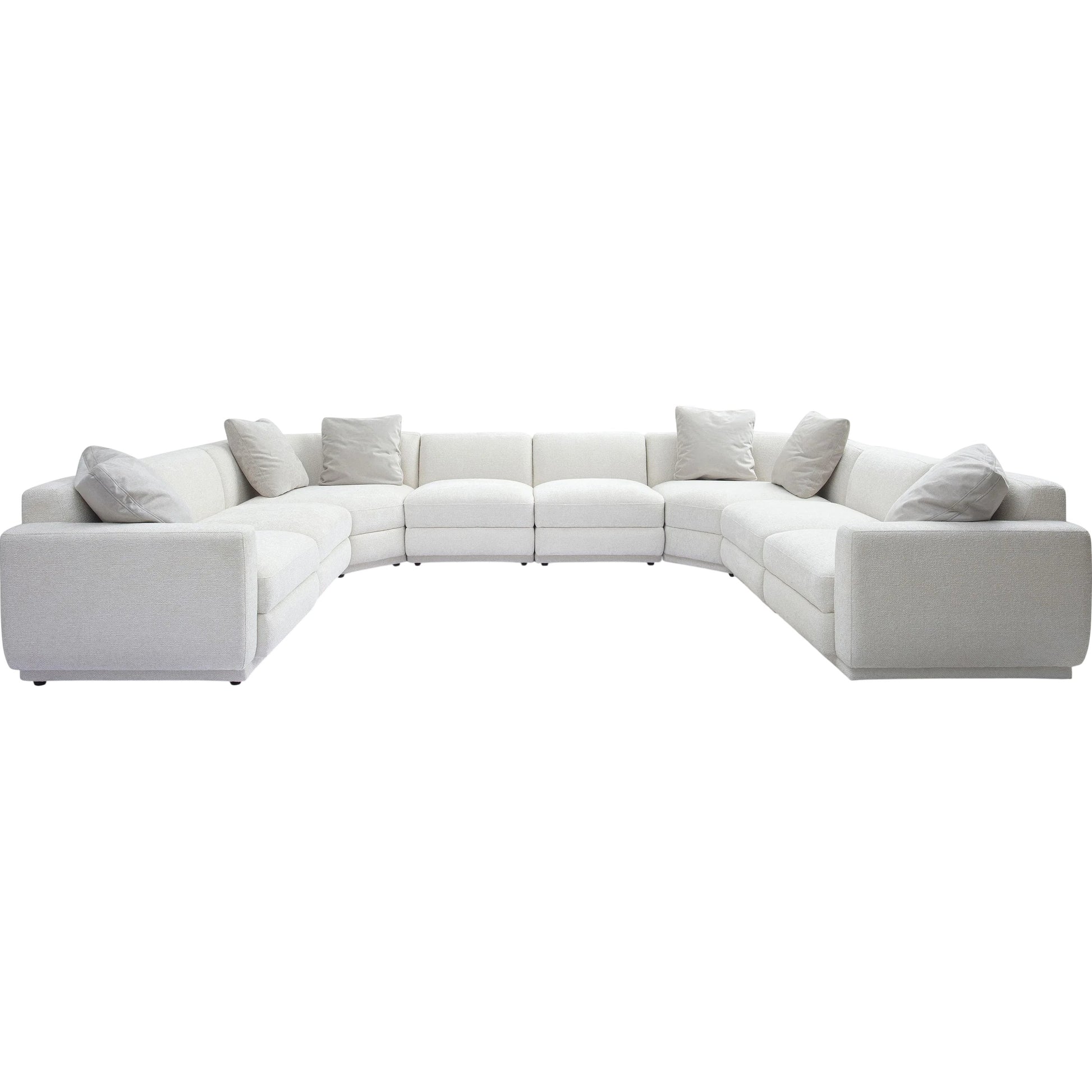 Perry Chenille Modular Large U-Sectional by TOV Furniture in cream. Made from chenille, plywood, wood in a transitional style.