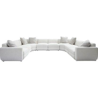 Perry Chenille Modular Large U-Sectional by TOV Furniture in cream. Made from chenille, plywood, wood in a transitional style.