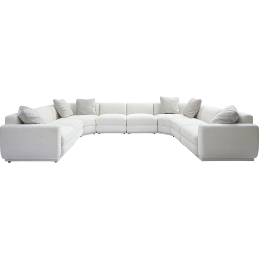 Perry Chenille Modular Large U-Sectional by TOV Furniture in cream. Made from chenille, plywood, wood in a unique style.