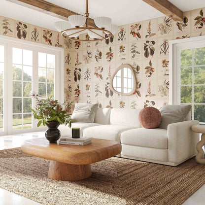 Perry Chenille Modular Sofa by TOV Furniture in cream. Made from chenille, plywood, wood in a transitional style.