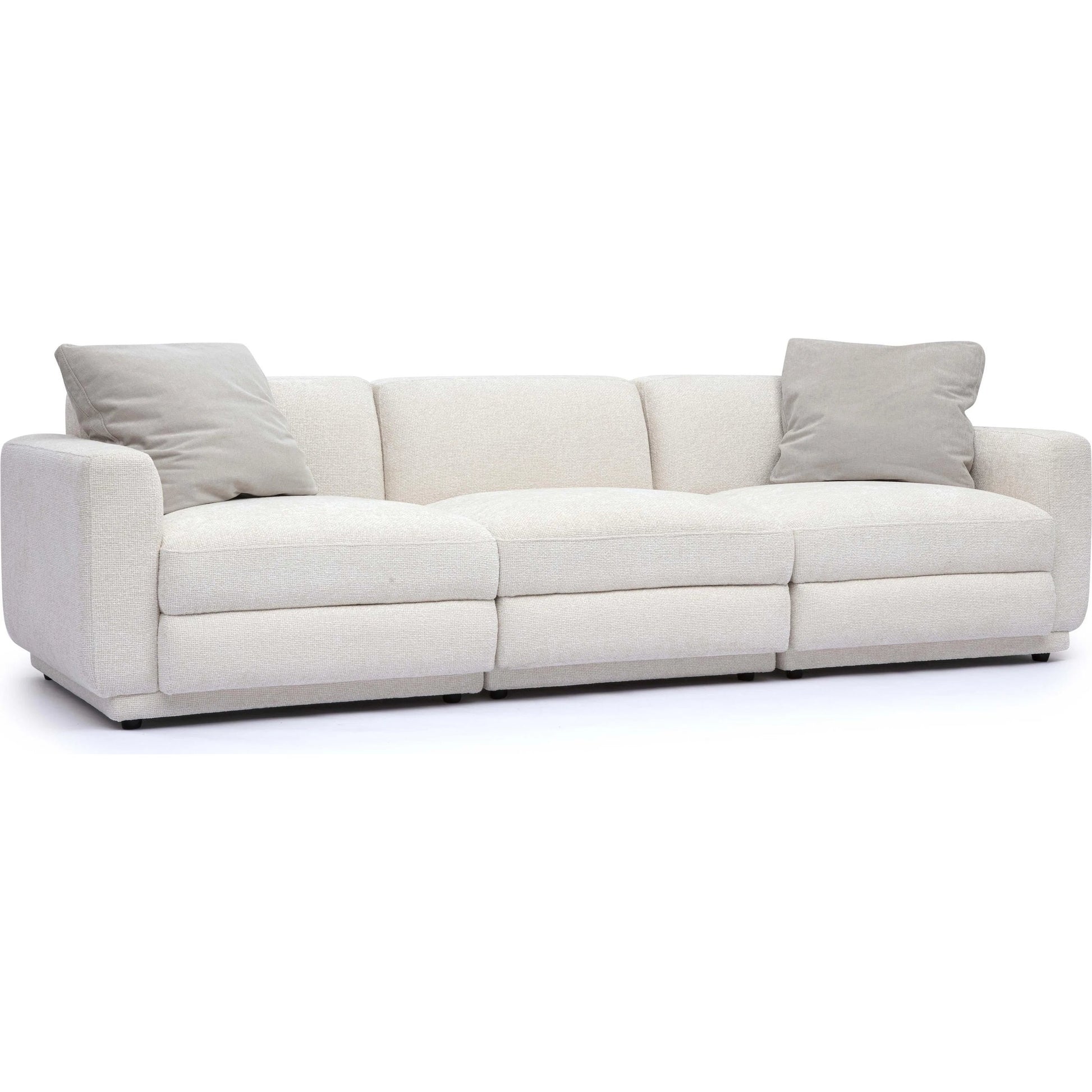 Perry Chenille Modular Sofa by TOV Furniture in cream. Made from chenille, plywood, wood in a transitional style.
