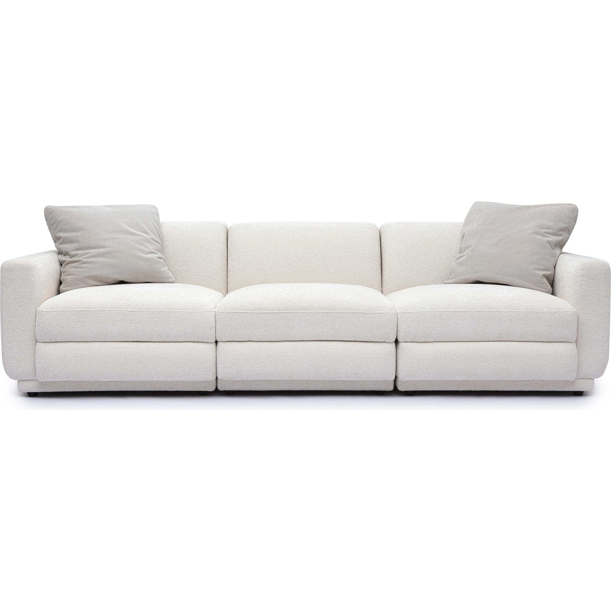 Perry Chenille Modular Sofa by TOV Furniture in cream. Made from chenille, plywood, wood in a transitional style.