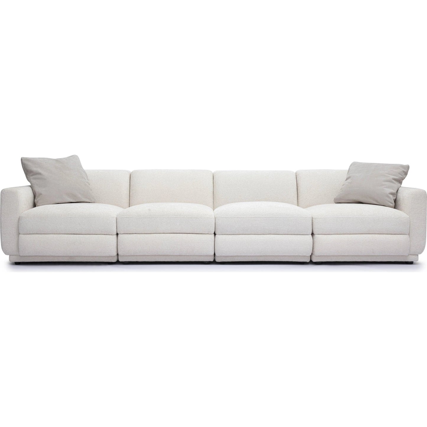 002 SI-2356338 | Additional Silo | Perry Chenille Modular Long Sofa by TOV Furniture in cream. Made from chenille, plywood, wood in a transitional style.