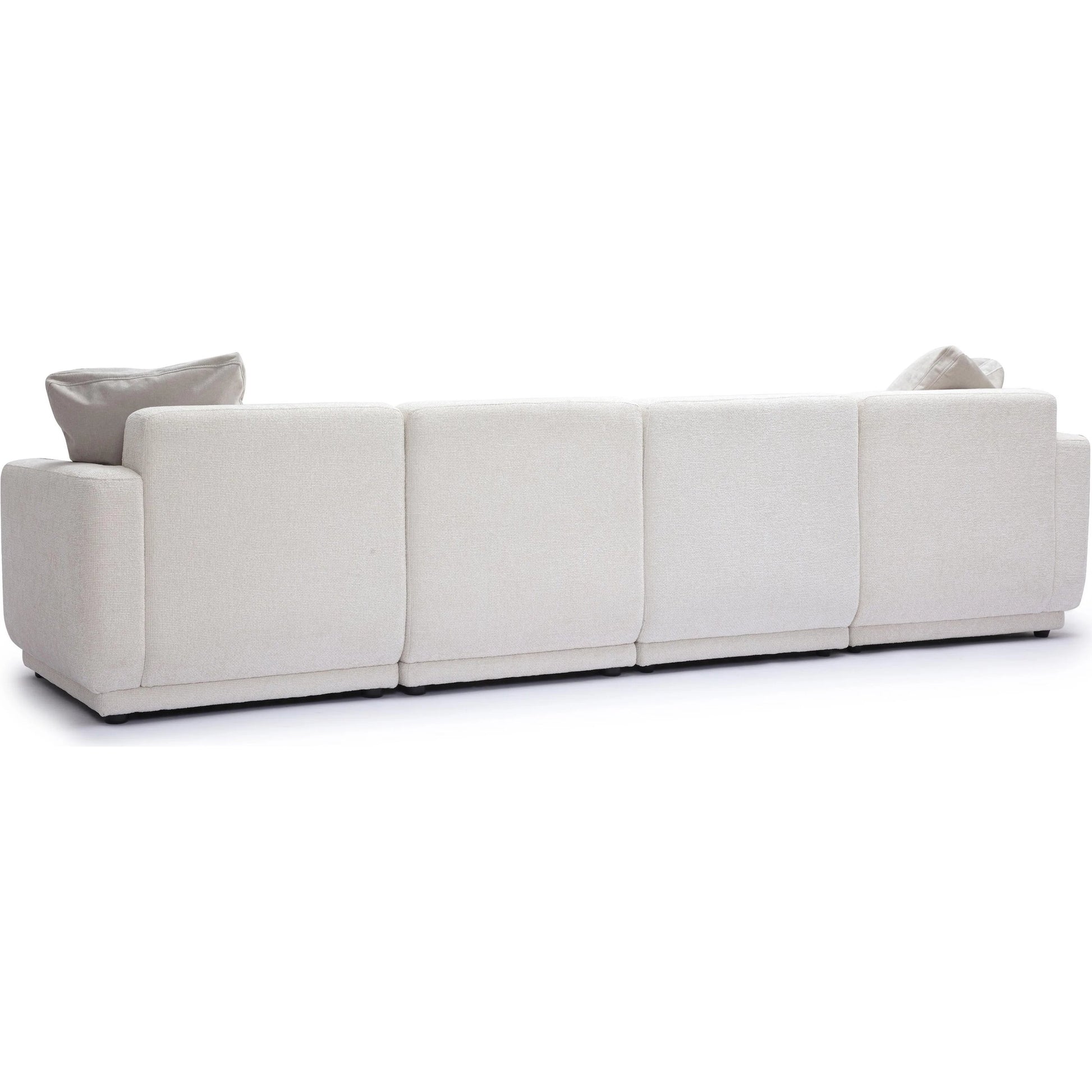 Perry Chenille Modular Long Sofa by TOV Furniture in cream. Made from chenille, plywood, wood in a transitional style.