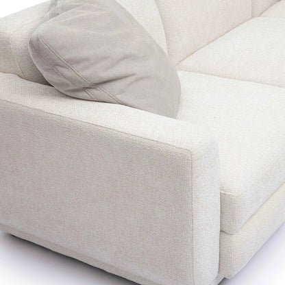 Perry Chenille Modular Long Sofa by TOV Furniture in cream. Made from chenille, plywood, wood in a transitional style.