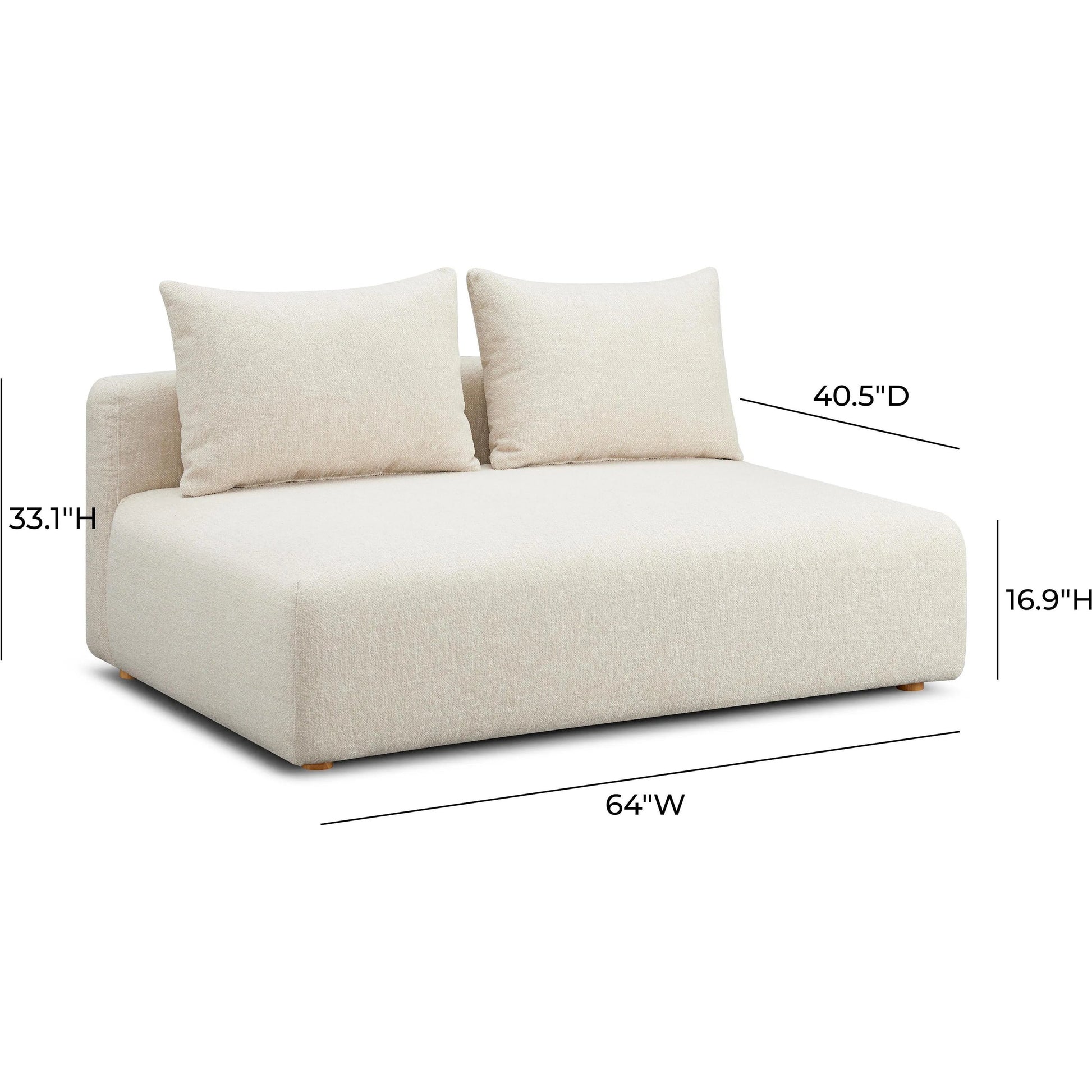 Hangover Heavy Textured Fabric Modular Loveseat by TOV Furniture. Made from fabric, plywood, wood in a transitional style.