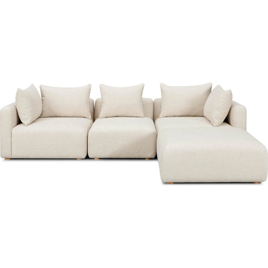 Hangover Heavy Textured Fabric 4-Piece Modular Sectional by TOV Furniture. Made from fabric, plywood, wood in a unique style.