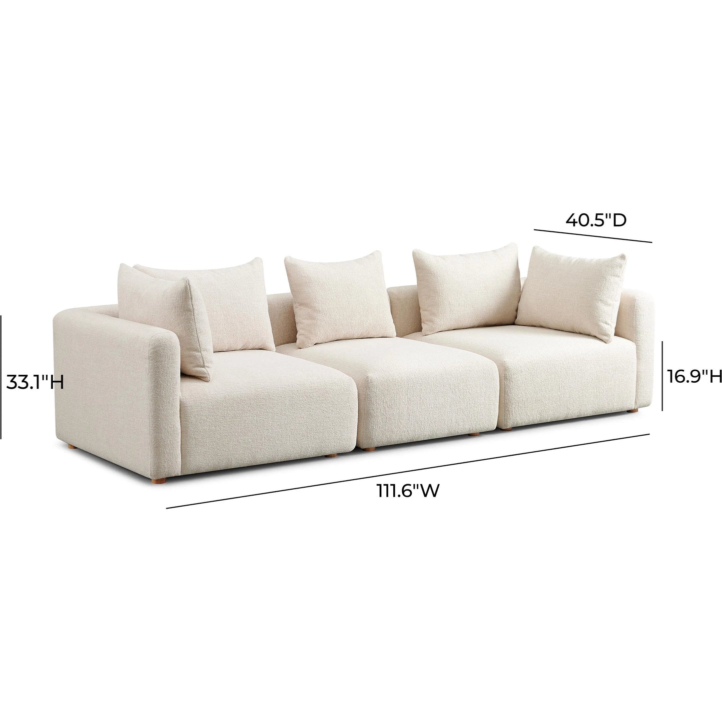 004 SI-2320894 | Additional Silo | Hangover Heavy Textured Fabric Sofa by TOV Furniture. Made from fabric, plywood, wood in a transitional style.