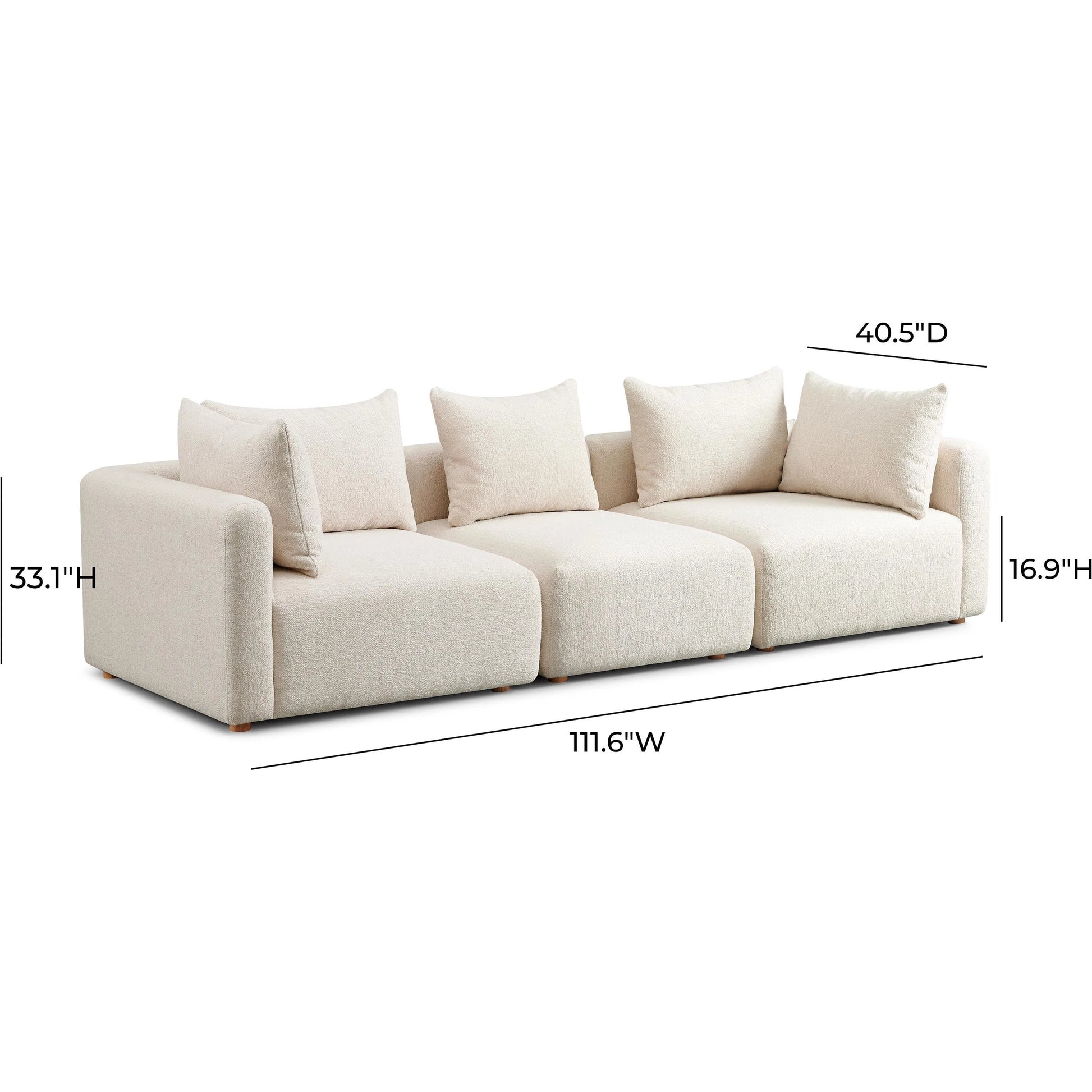 Hangover Heavy Textured Fabric Sofa by TOV Furniture. Made from fabric, plywood, wood in a transitional style.