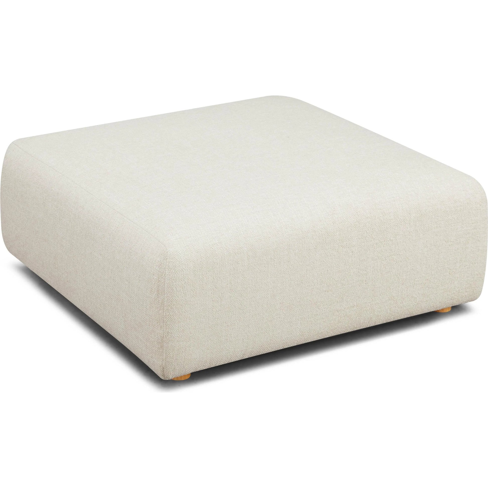 Hangover Heavy Textured Fabric Ottoman by TOV Furniture. Made from fabric, plywood, wood in a unique style.