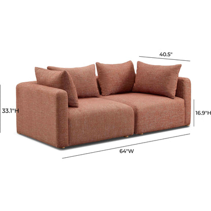 Hangover Heavy Textured Fabric Loveseat by TOV Furniture. Made from fabric, plywood, wood in a unique style.