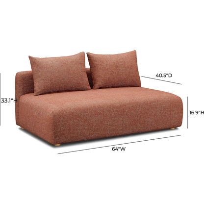 Hangover Heavy Textured Fabric Modular Loveseat by TOV Furniture. Made from fabric, plywood, wood in a transitional style.