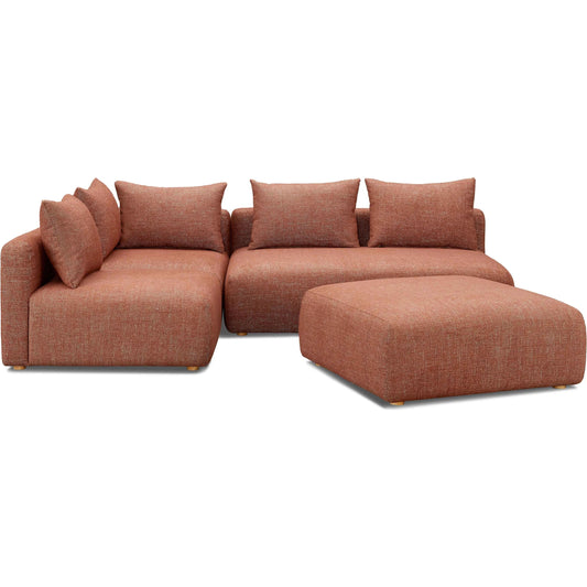 Hangover Heavy Textured Fabric 4-Piece Modular Chaise Sectional by TOV Furniture. Made from fabric, plywood, wood in a unique style.