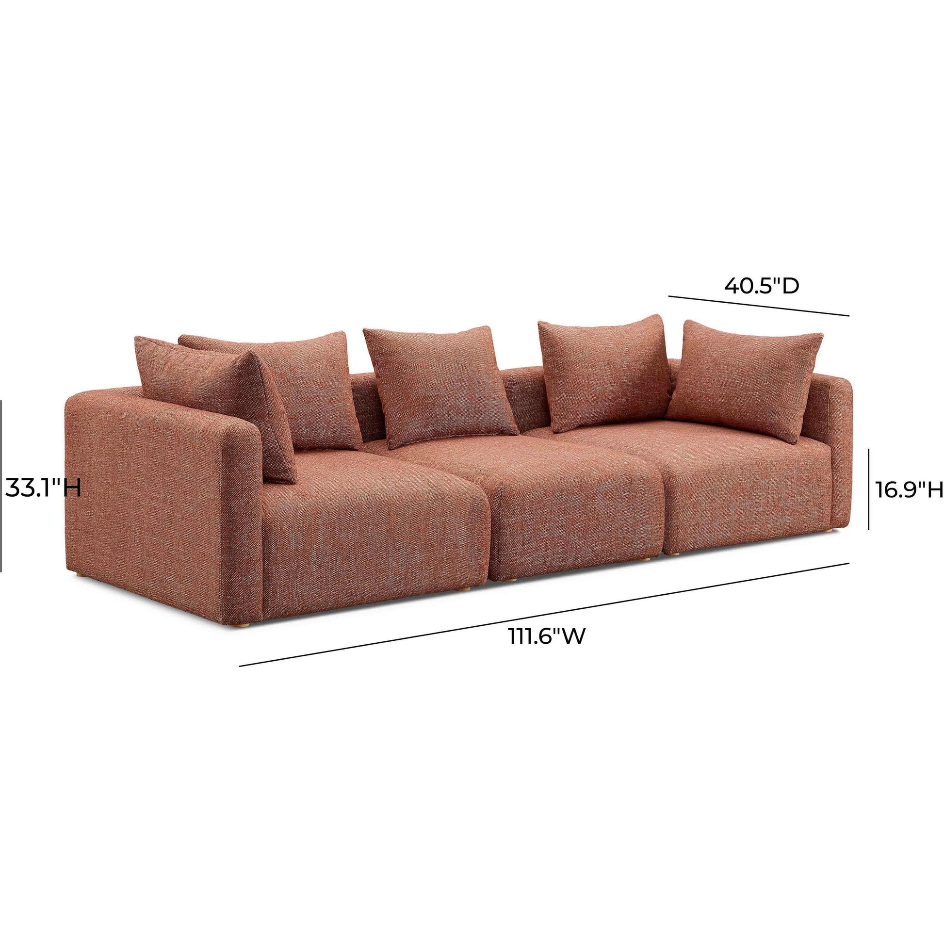 Hangover Heavy Textured Fabric Sofa by TOV Furniture. Made from fabric, plywood, wood in a transitional style.