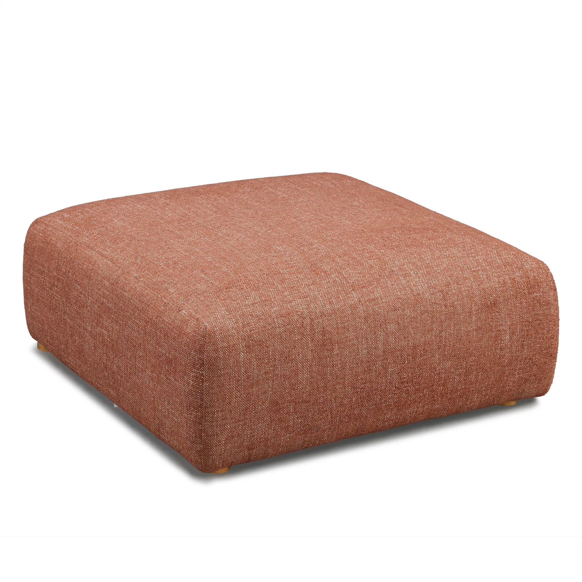 Hangover Heavy Textured Fabric Ottoman by TOV Furniture. Made from fabric, plywood, wood in a unique style.