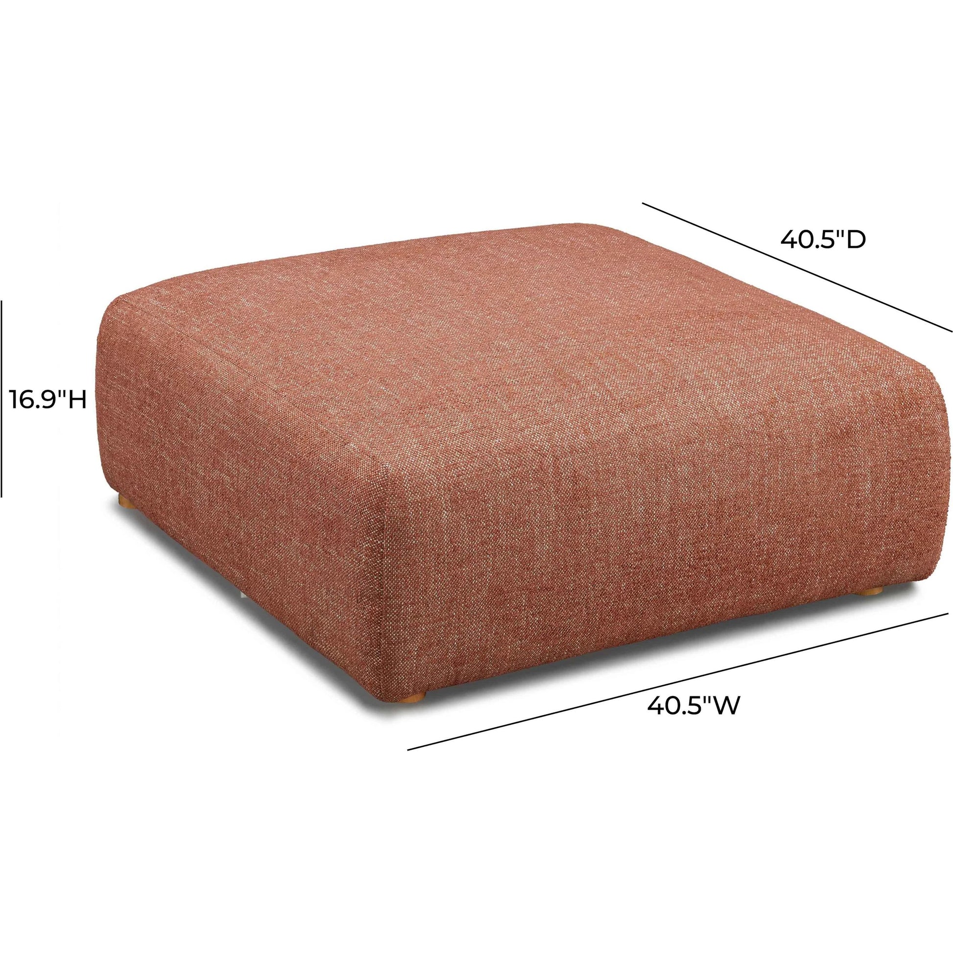 Hangover Heavy Textured Fabric Ottoman by TOV Furniture. Made from fabric, plywood, wood in a unique style.