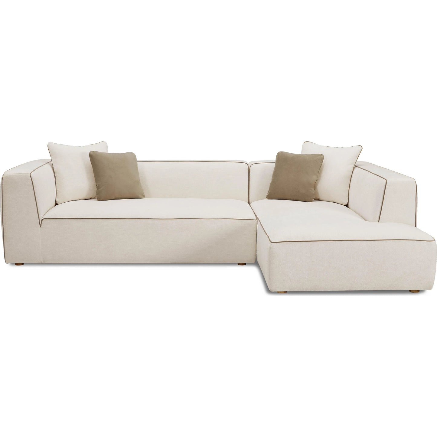 002 SI-2356400 | Additional Silo | Tristine Linen RAF Sectional by TOV Furniture in cream. Made from linen, plywood, wood in a transitional style.
