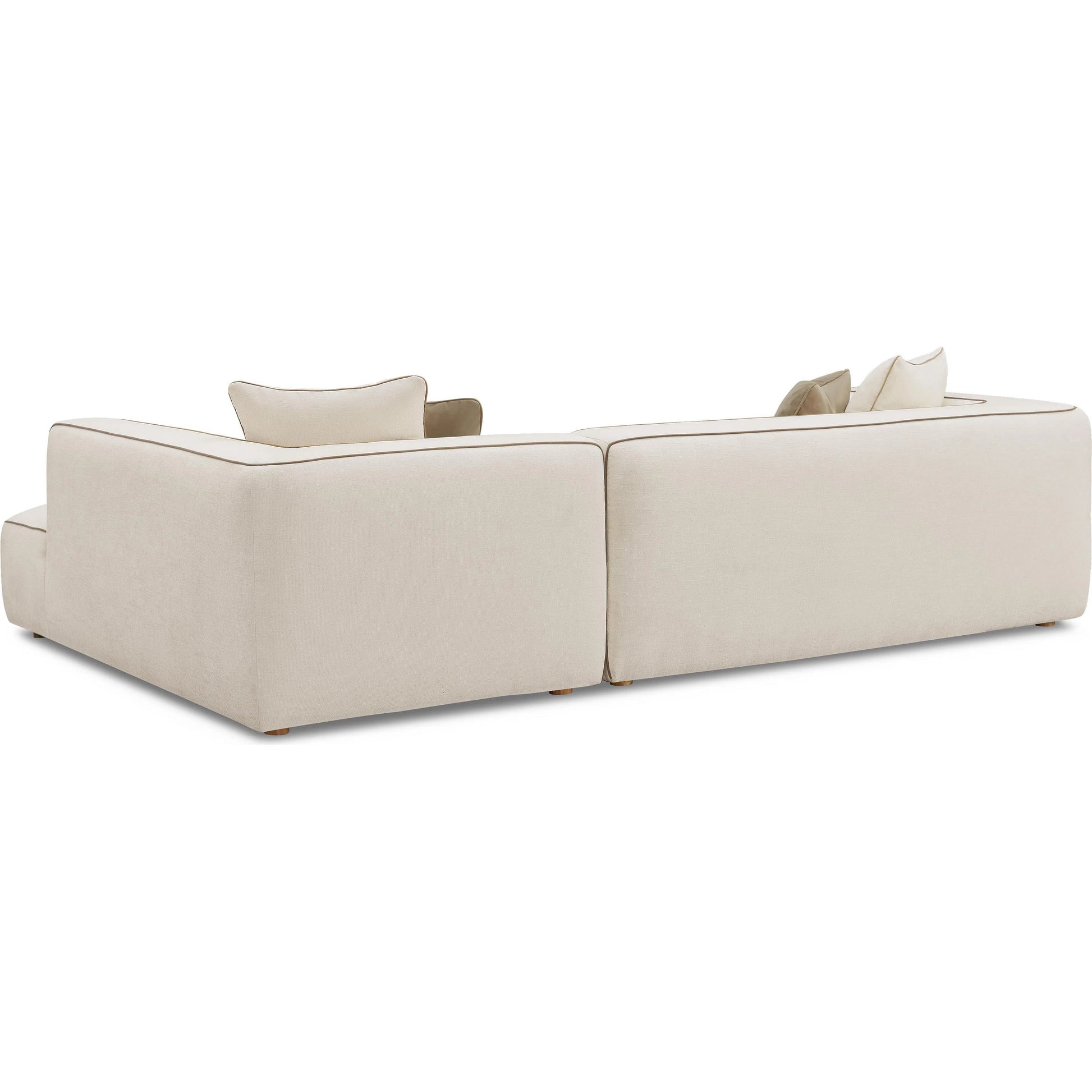 Tristine Linen RAF Sectional by TOV Furniture in cream. Made from linen, plywood, wood in a transitional style.