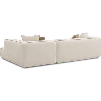 Tristine Linen RAF Sectional by TOV Furniture in cream. Made from linen, plywood, wood in a transitional style.