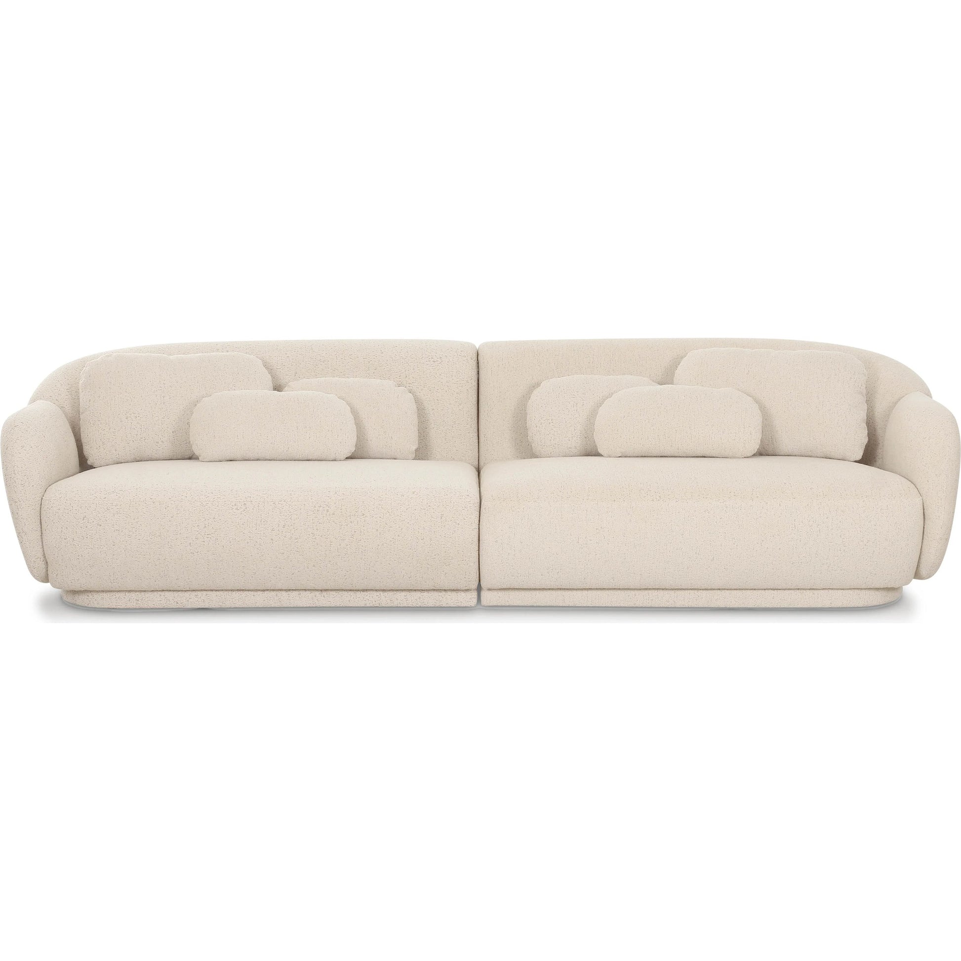 Misty Boucle Modular 4-Seater Sofa by TOV Furniture in cream. Made from boucle, plywood, wood in a transitional style.