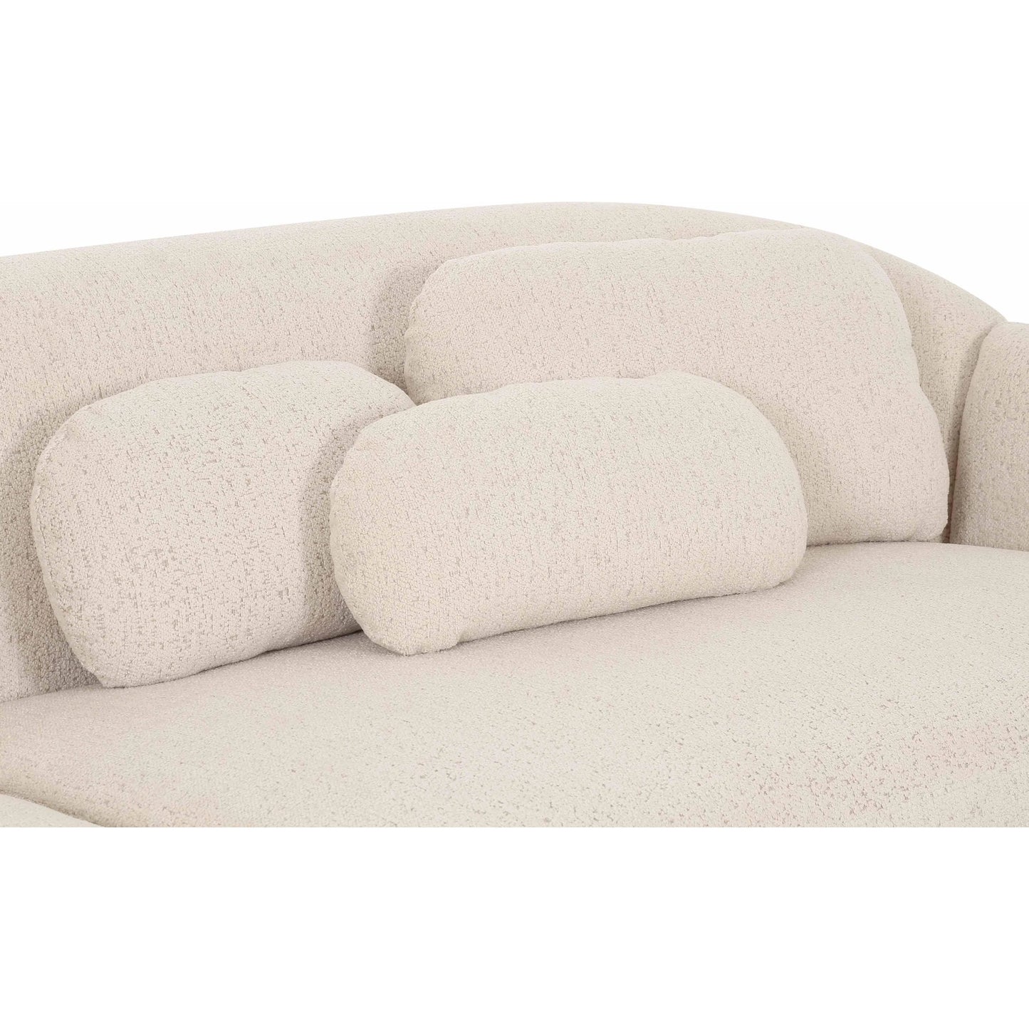 005 SI-2356324 | Closeup | Misty Boucle Modular 4-Seater Sofa by TOV Furniture in cream. Made from boucle, plywood, wood in a transitional style.