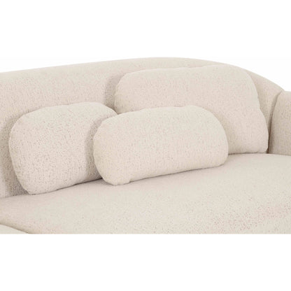 Misty Boucle Modular 4-Seater Sofa by TOV Furniture in cream. Made from boucle, plywood, wood in a transitional style.