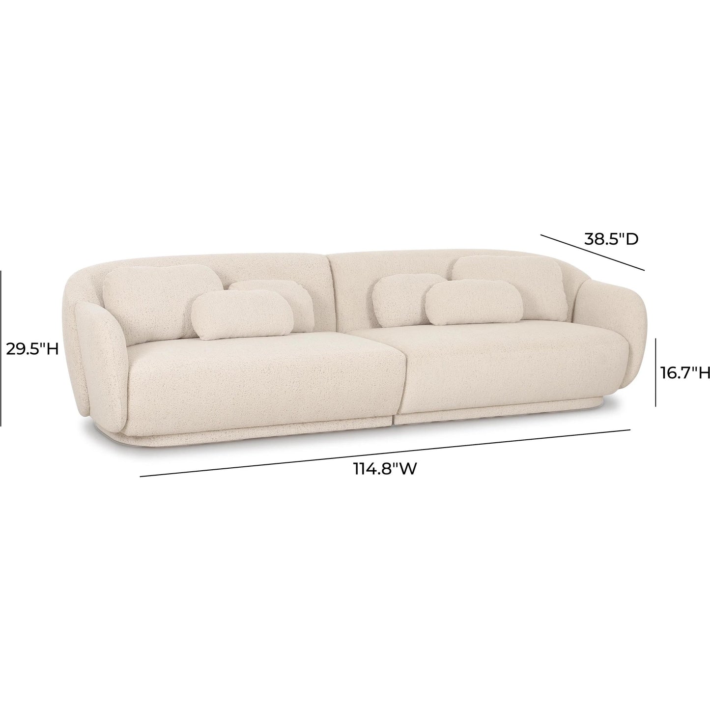 004 SI-2356324 | Additional Silo | Misty Boucle Modular 4-Seater Sofa by TOV Furniture in cream. Made from boucle, plywood, wood in a transitional style.