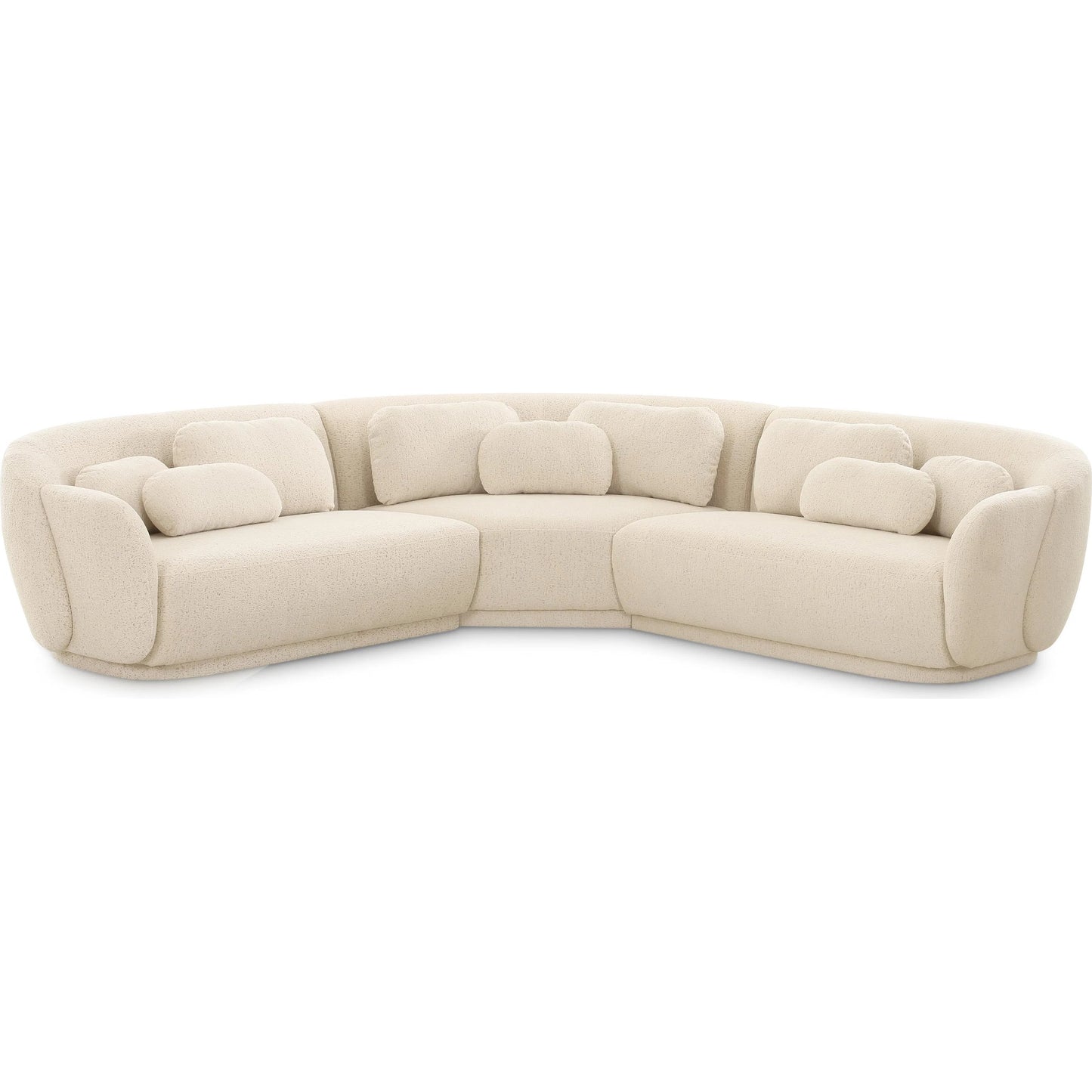 001 SI-2356325 | Primary Silo | Misty Boucle Modular L-Sectional by TOV Furniture in cream. Made from boucle, plywood, wood in a transitional style.