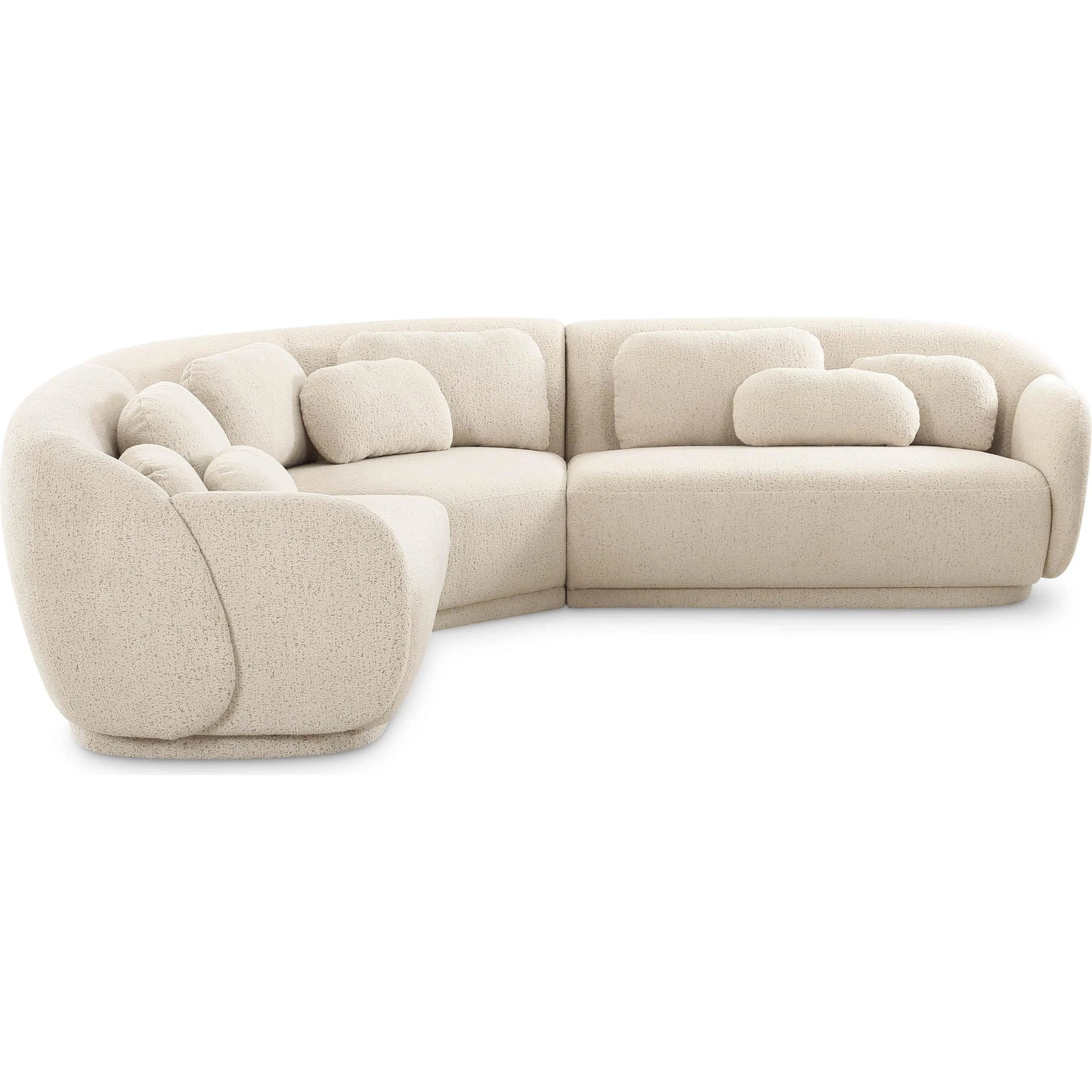 002 SI-2356325 | Additional Silo | Misty Boucle Modular L-Sectional by TOV Furniture in cream. Made from boucle, plywood, wood in a transitional style.