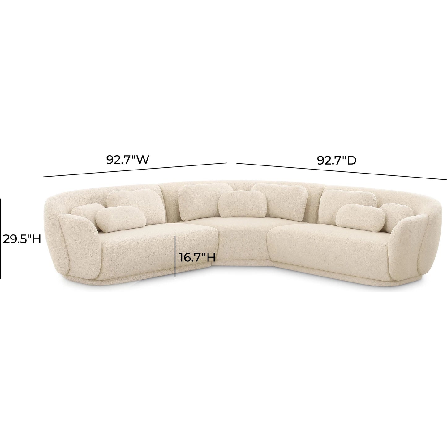 004 SI-2356325 | Additional Silo | Misty Boucle Modular L-Sectional by TOV Furniture in cream. Made from boucle, plywood, wood in a transitional style.