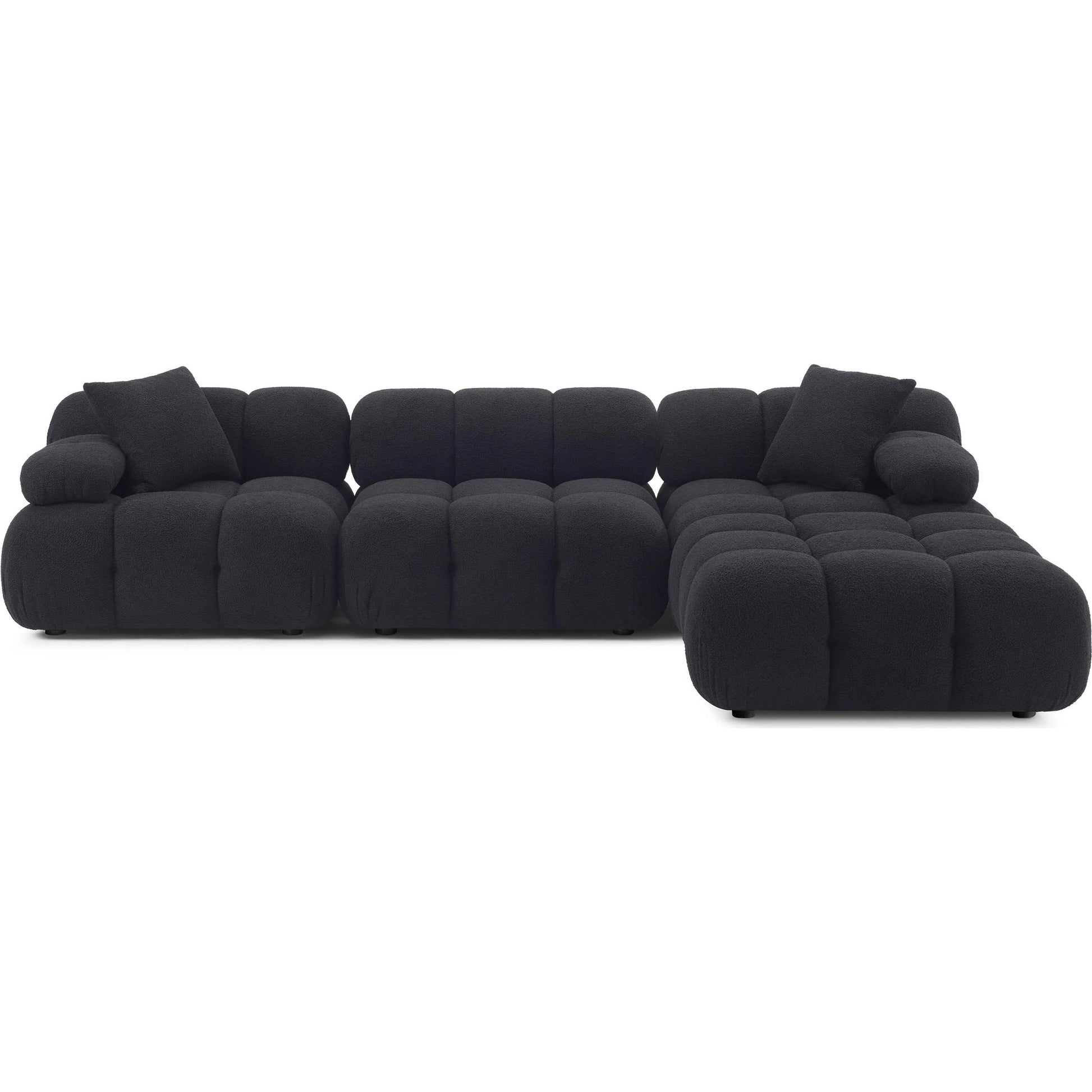 Calliope Vegan Shearling 4-Piece Modular Sectional by TOV Furniture. Made from fabric, plywood, wood in a transitional style.
