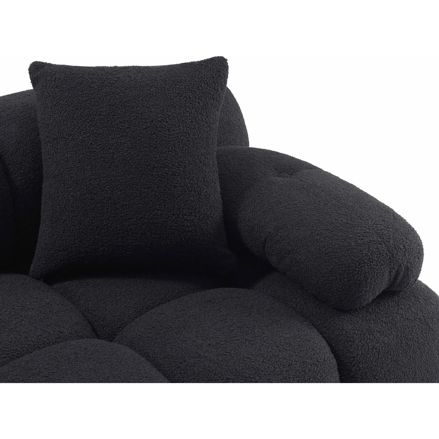 016 SI-2439907 | Closeup | Calliope Vegan Shearling 4-Piece Modular Sectional by TOV Furniture. Made from fabric, plywood, wood in a transitional style.