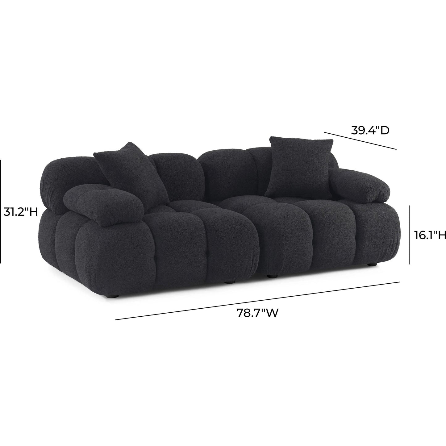 011 SI-2439911 | Additional Silo | Calliope Vegan Shearling Modular Loveseat by TOV Furniture. Made from fabric, plywood, wood in a transitional style.