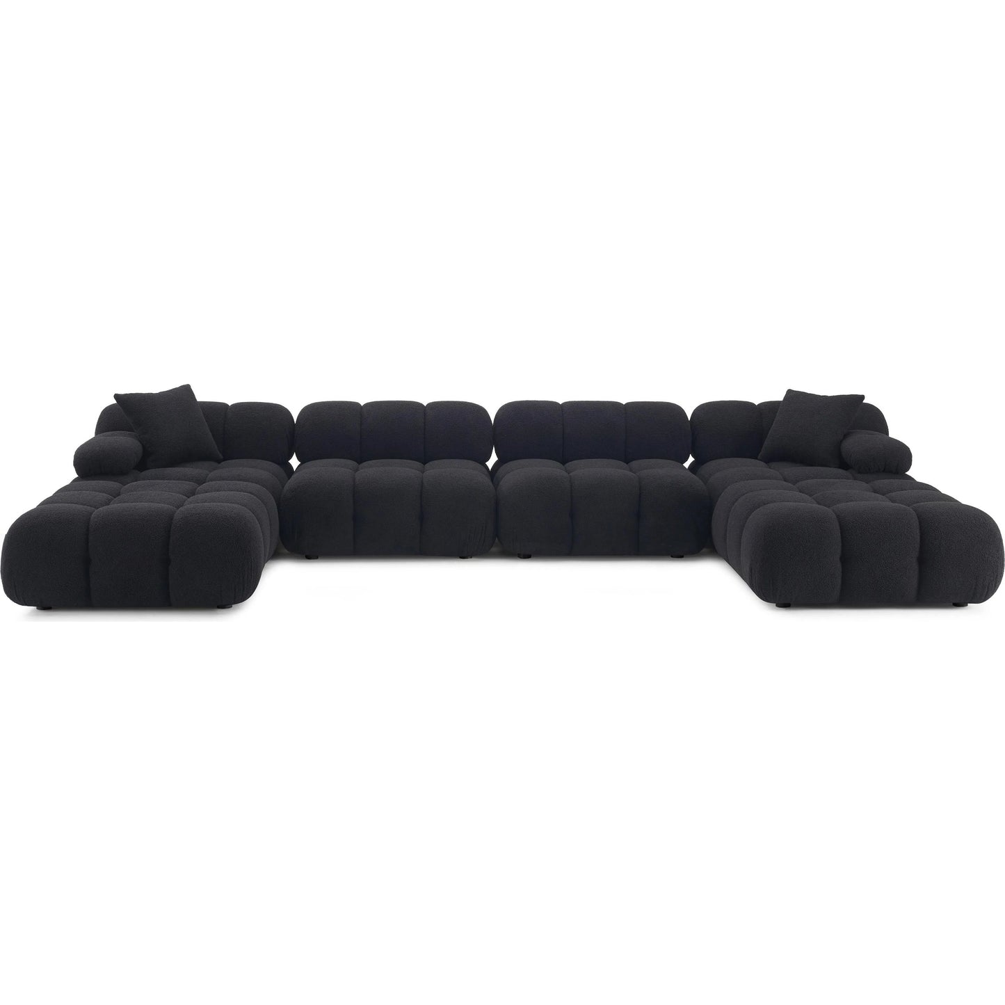 002 SI-2439908 | Primary Silo | Calliope Vegan Shearling 6-Piece Modular U-Sectional by TOV Furniture. Made from fabric, plywood, wood in a transitional style.