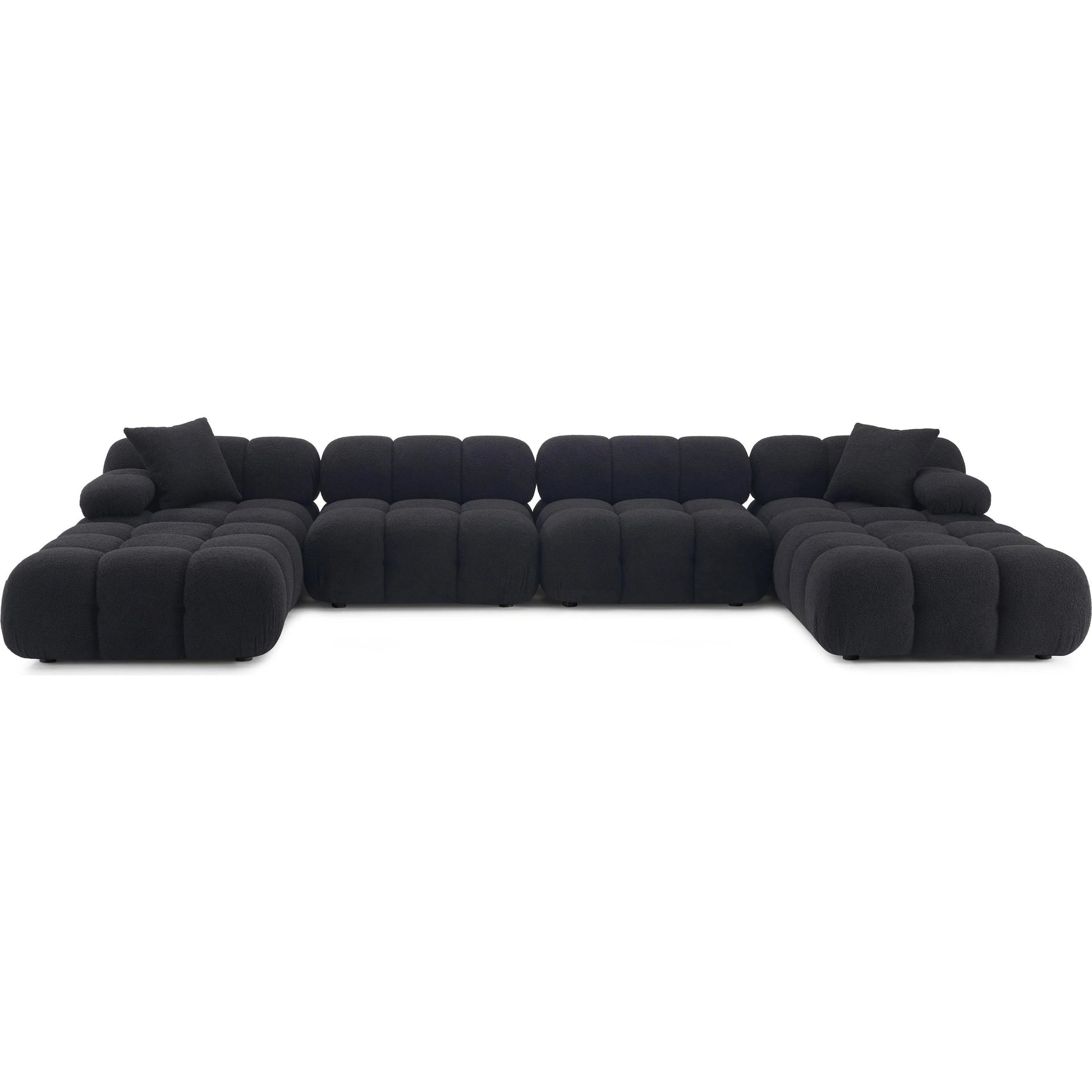 Calliope Vegan Shearling 6-Piece Modular U-Sectional by TOV Furniture. Made from fabric, plywood, wood in a transitional style.