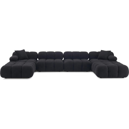 Calliope Vegan Shearling 6-Piece Modular U-Sectional by TOV Furniture. Made from fabric, plywood, wood in a transitional style.