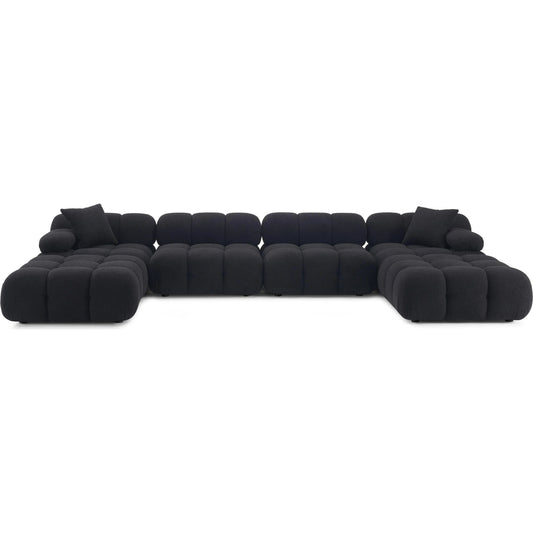 Calliope Vegan Shearling 6-Piece Modular U-Sectional by TOV Furniture. Made from fabric, plywood, wood in a unique style.