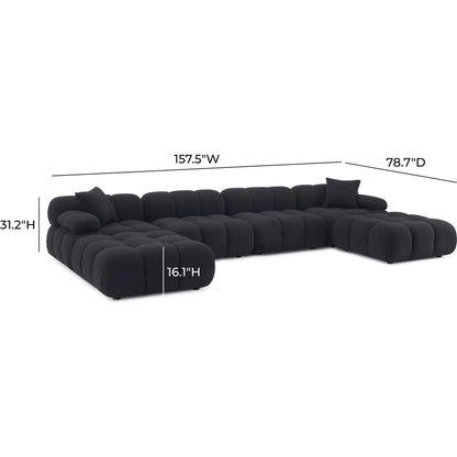 Calliope Vegan Shearling 6-Piece Modular U-Sectional by TOV Furniture. Made from fabric, plywood, wood in a transitional style.