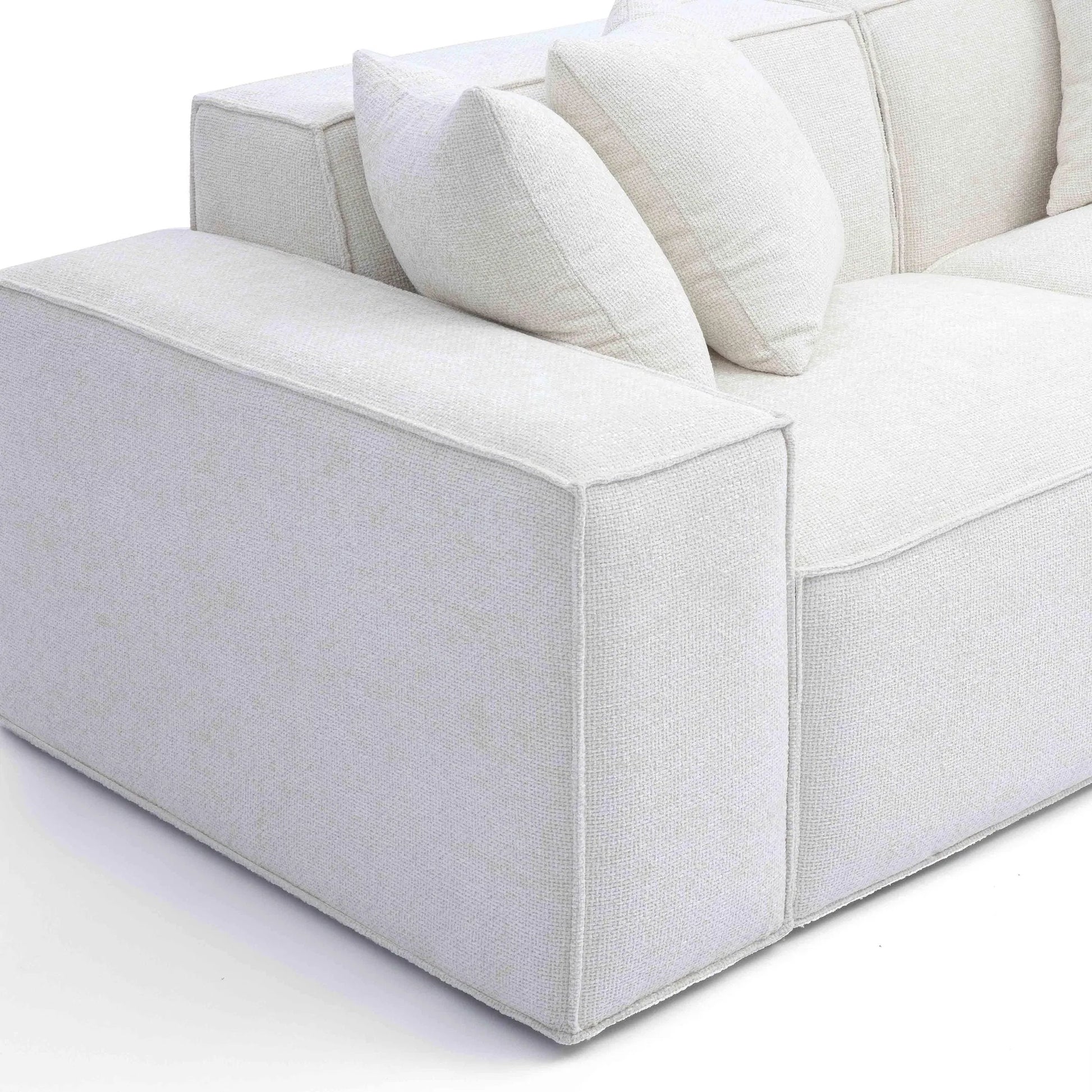 Mindy Chenille Basketweave Modular Loveseat by TOV Furniture. Made from chenille, plywood in a transitional style.